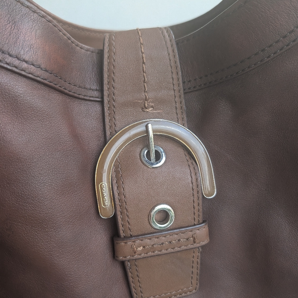 COACH Leather Lynn Soho Purse Hobo Shoulder Bag F 17092 Brown leather - Picture 12 of 16